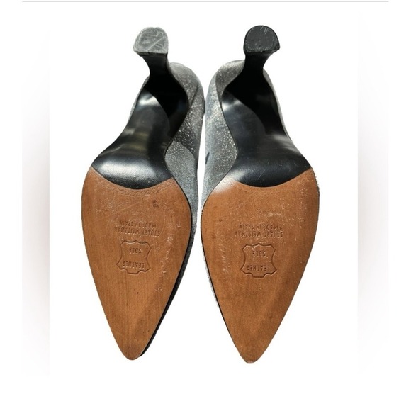 Stuart Weitzman Silver Gray Sparkle Heels Size 7B Excellent Condition - Picture 8 of 16